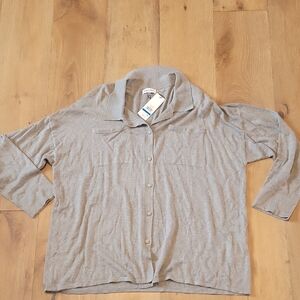 NWT Calvin Klein Gray Button Up Sweater Size XL New